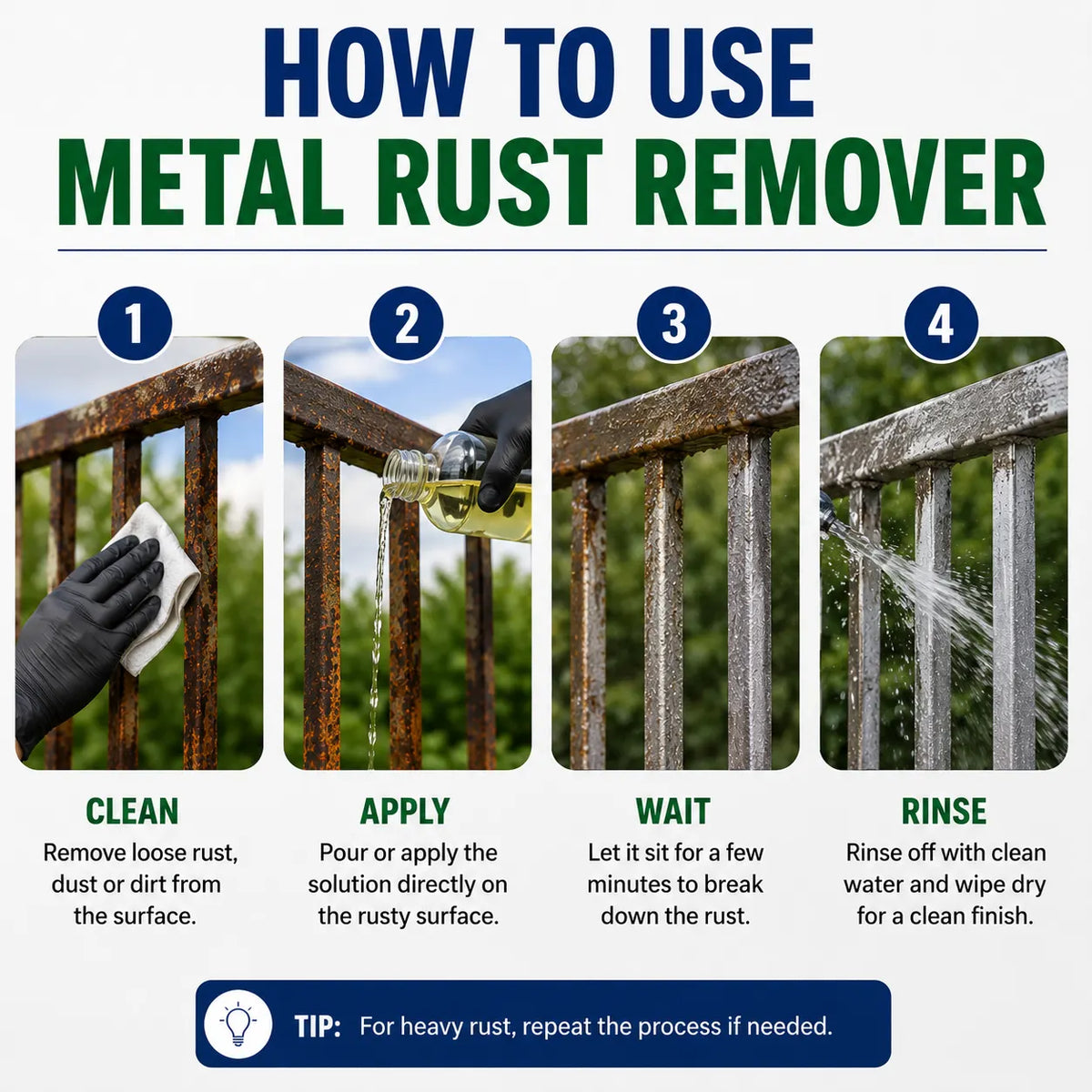 (Pack of 2) Metal Rust Remover Rust Removal Cleaner – High-Efficiency Chemical Rust Remover for Steel, Iron & Bike