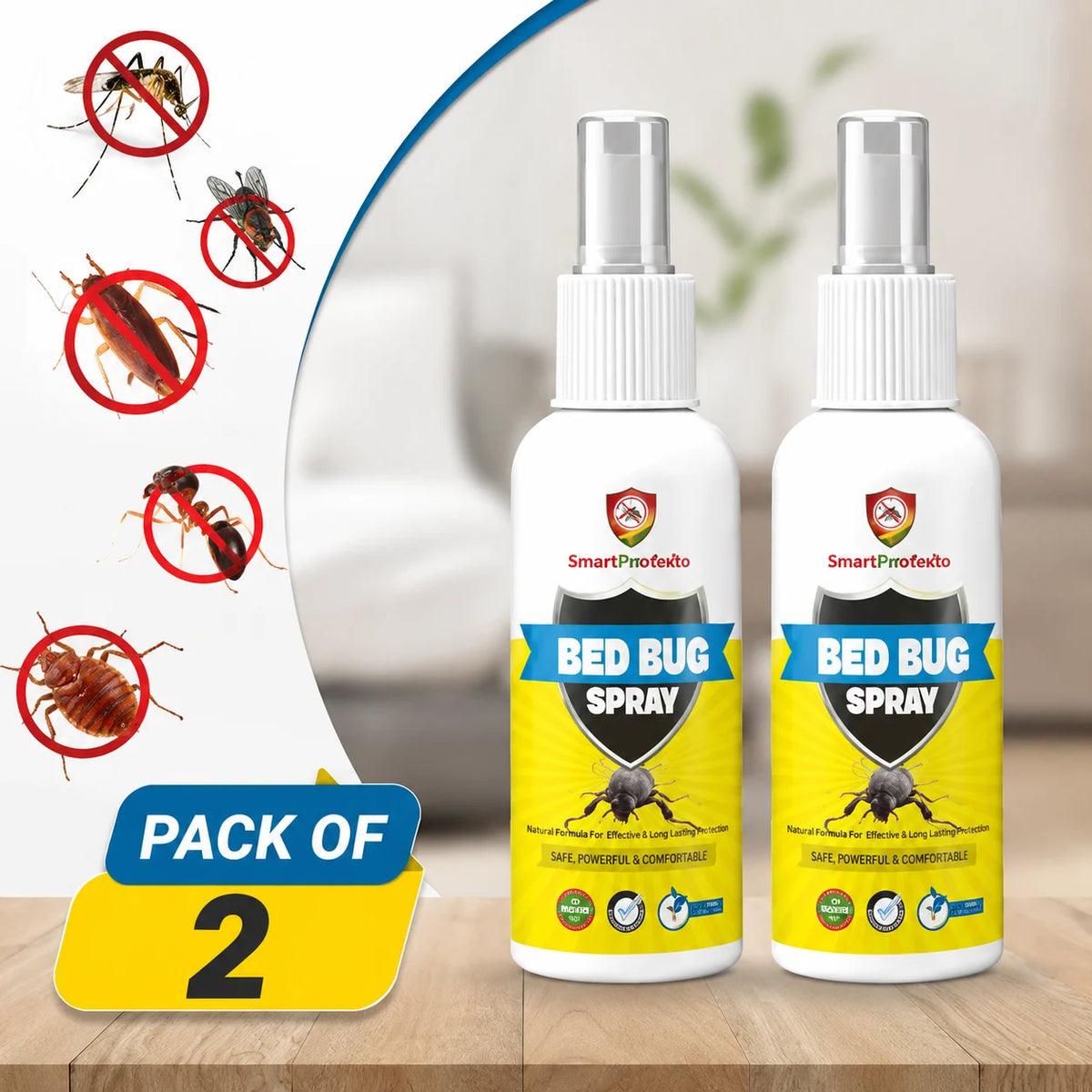 (Pack of 2) Bed Bug Spray Bed Bug Killer Spray – High-Efficiency Bug Spray for Mattress, Bedding & Furniture