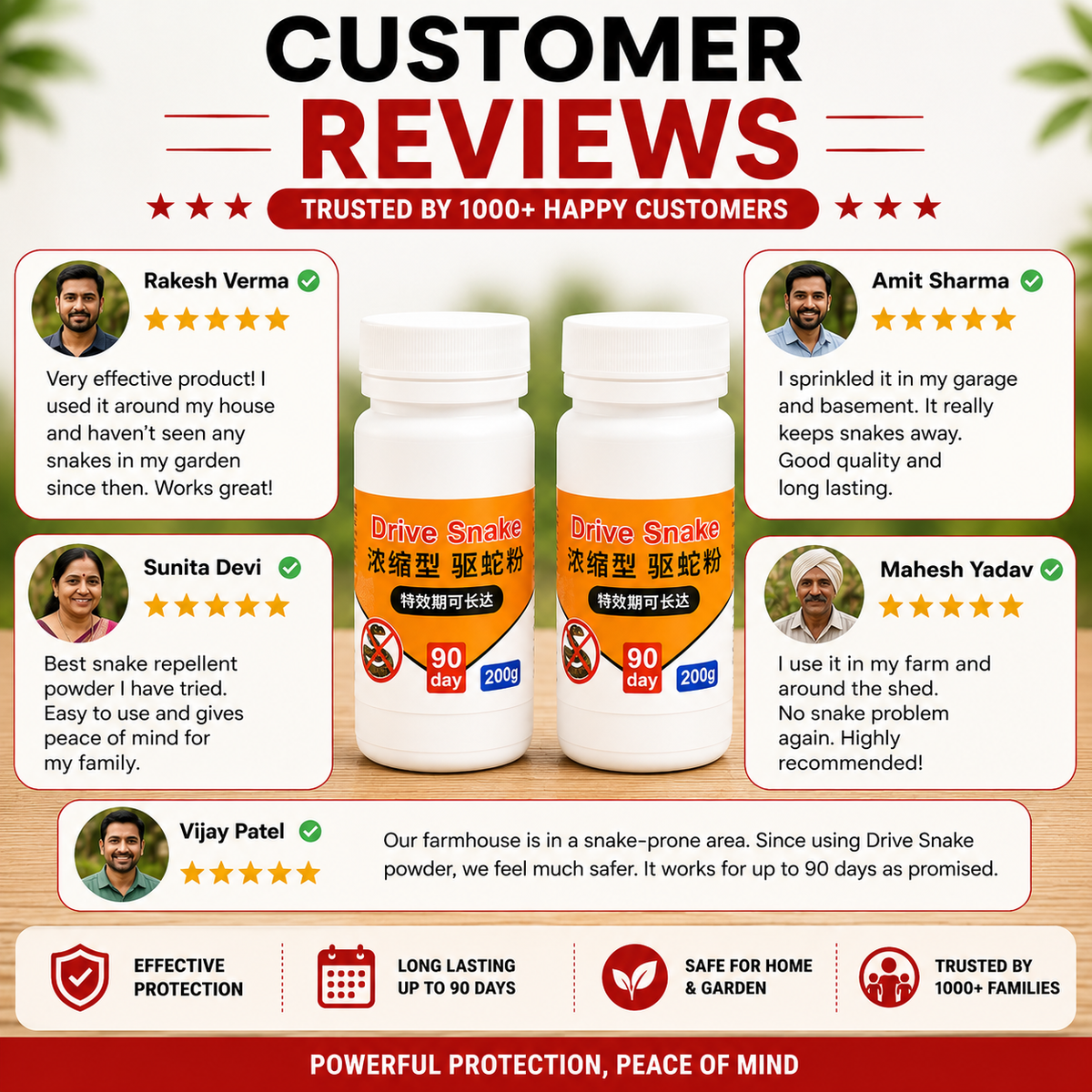 (Pack of 2) Snake Repellent Powder Snake Deterrent – High-Strength Snake Shield Powder for House & Garden Protection