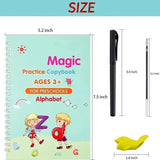 Sank Magic Practice Copybook, (4 BOOK + 10 REFILL+ 1 Pen +1 Grip) Number Tracing Book for Preschoolers with Pen, Magic Calligraphy Copybook Set